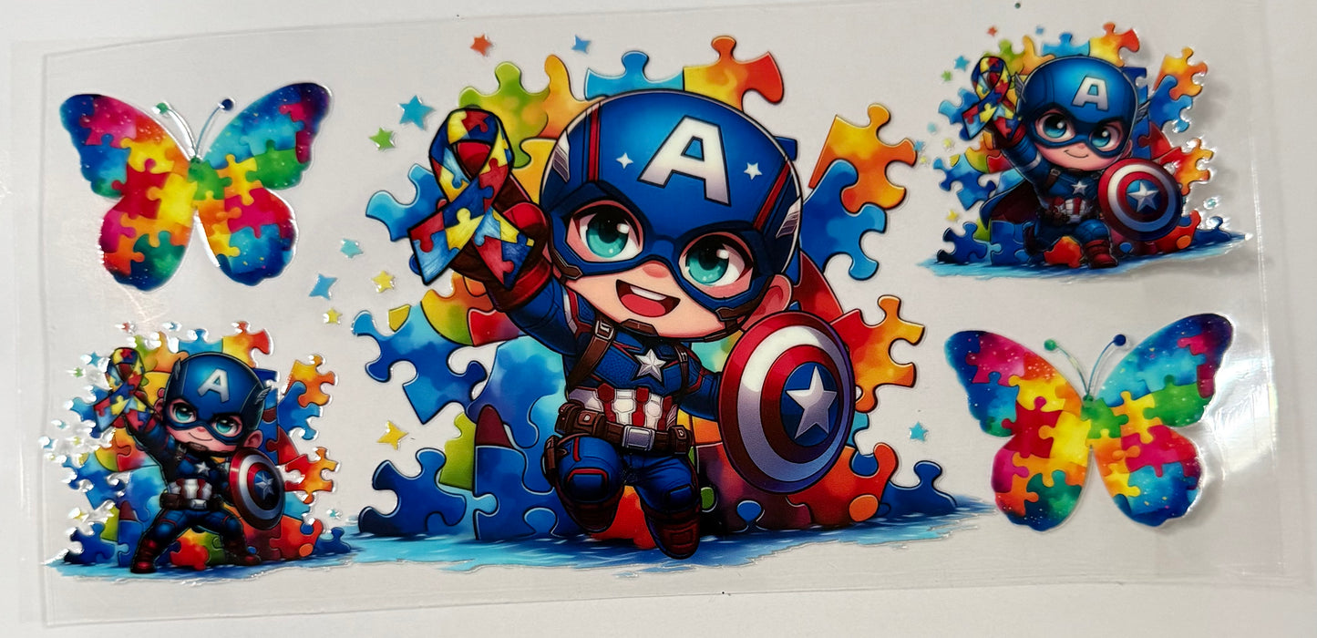 Captain America Autism Awareness Wrap