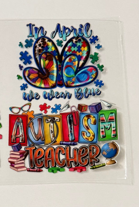 Autism Teacher In April We Wear Blue Decal