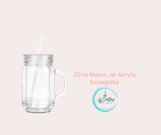 20 oz Custom Acrylic Mason Jar Snowglobe Builder