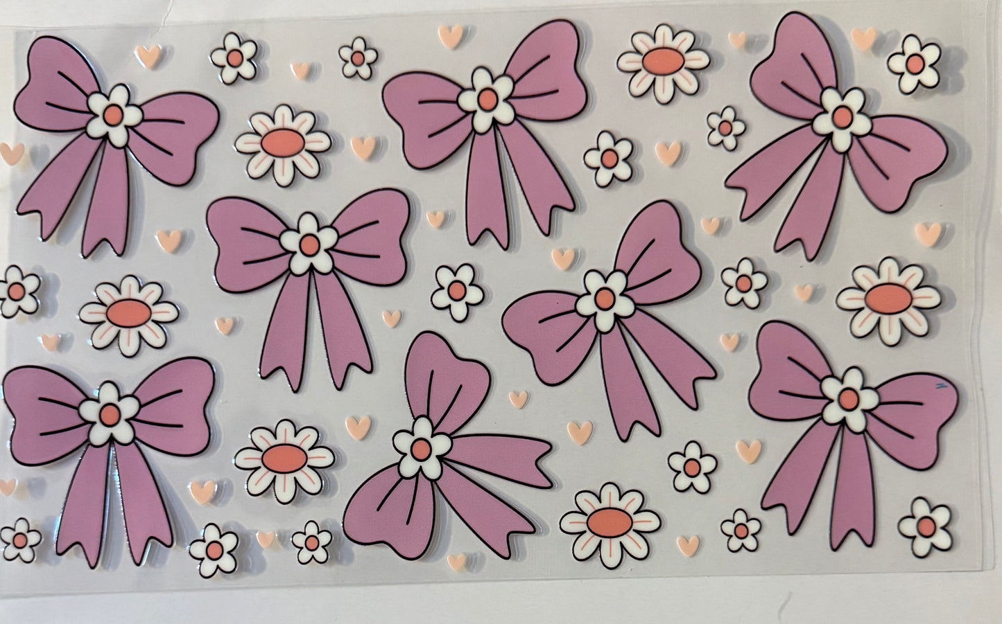 Pink Bows with White Flowers Wrap