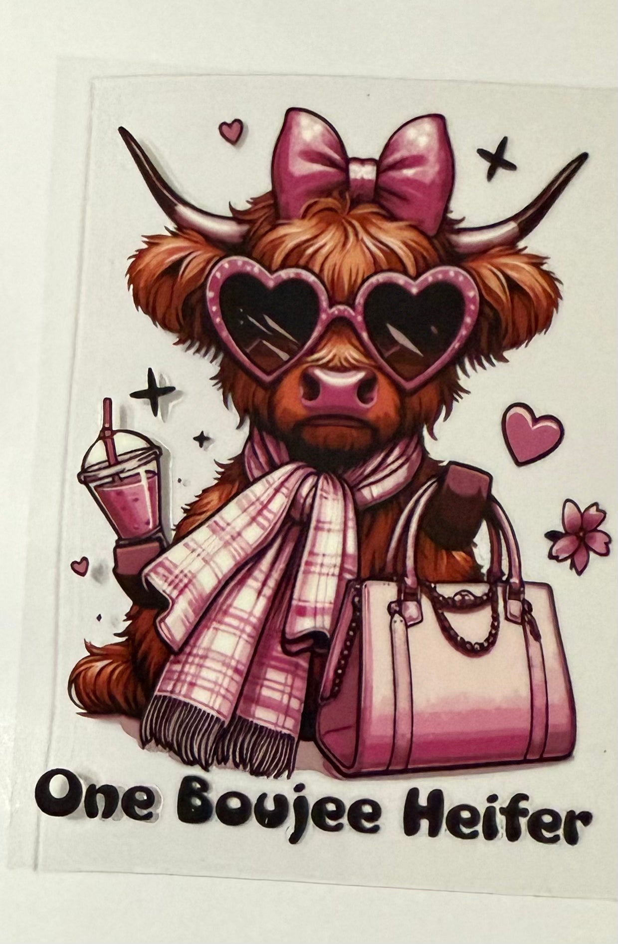One Boujee Heifer Highland Cow Decal