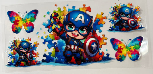 Captain America Autism Awareness Wrap