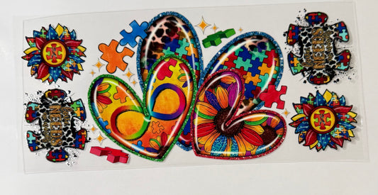 Autism Awareness Wrap- Autism Hearts