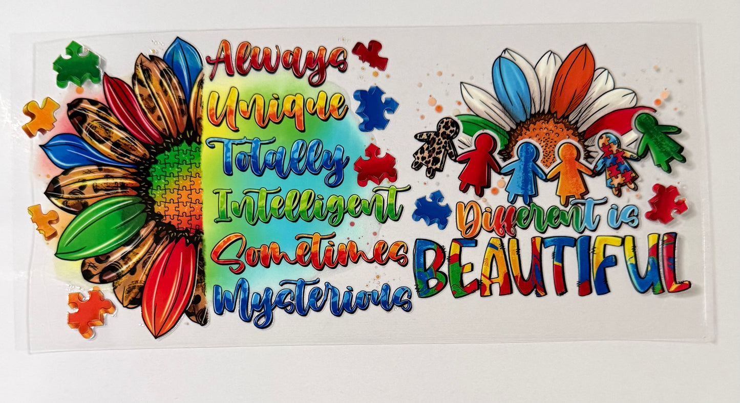 Autism Awareness Wrap- Different Is Beautiful