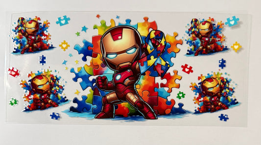 Autism Awareness Wrap- Iron Guy