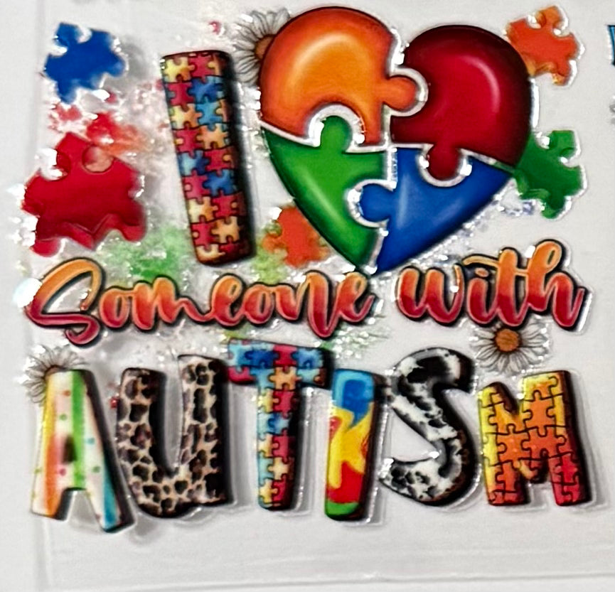 I Heart Someone with Autism Decal
