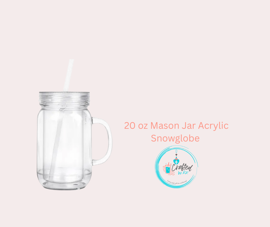 20 oz Custom Acrylic Mason Jar Snowglobe Builder